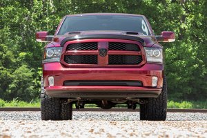Ram 1500 Classic Suspension Lift Kit - Rough Country - 3 Inch Lift, Premium Upper Control Arms - Red - '19-'23
